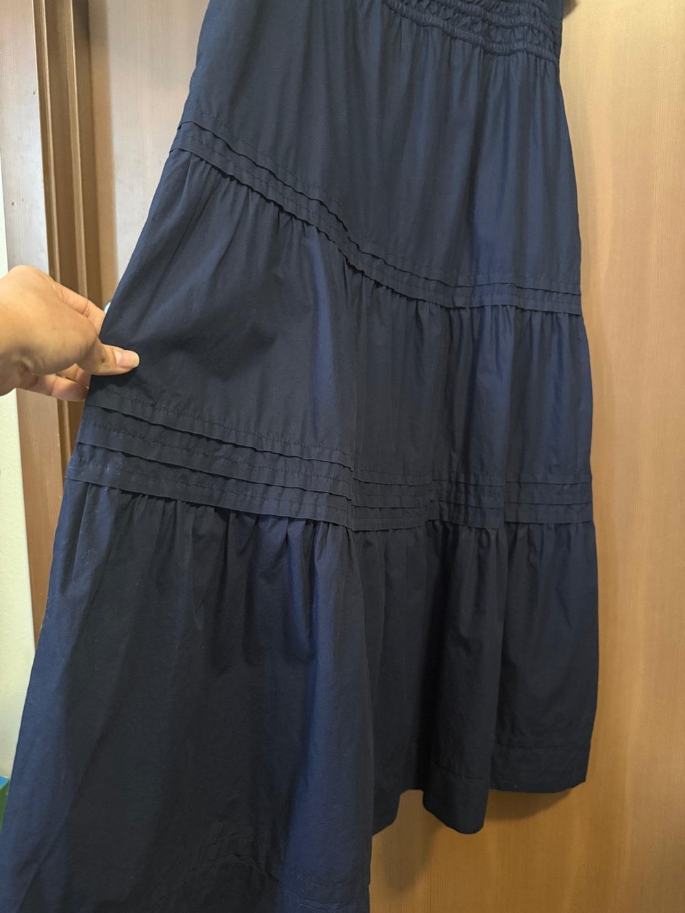 Quince- 100% Organic Cotton Poplin Tiered Maxi Dress Sz: L - Picture 7 of 11